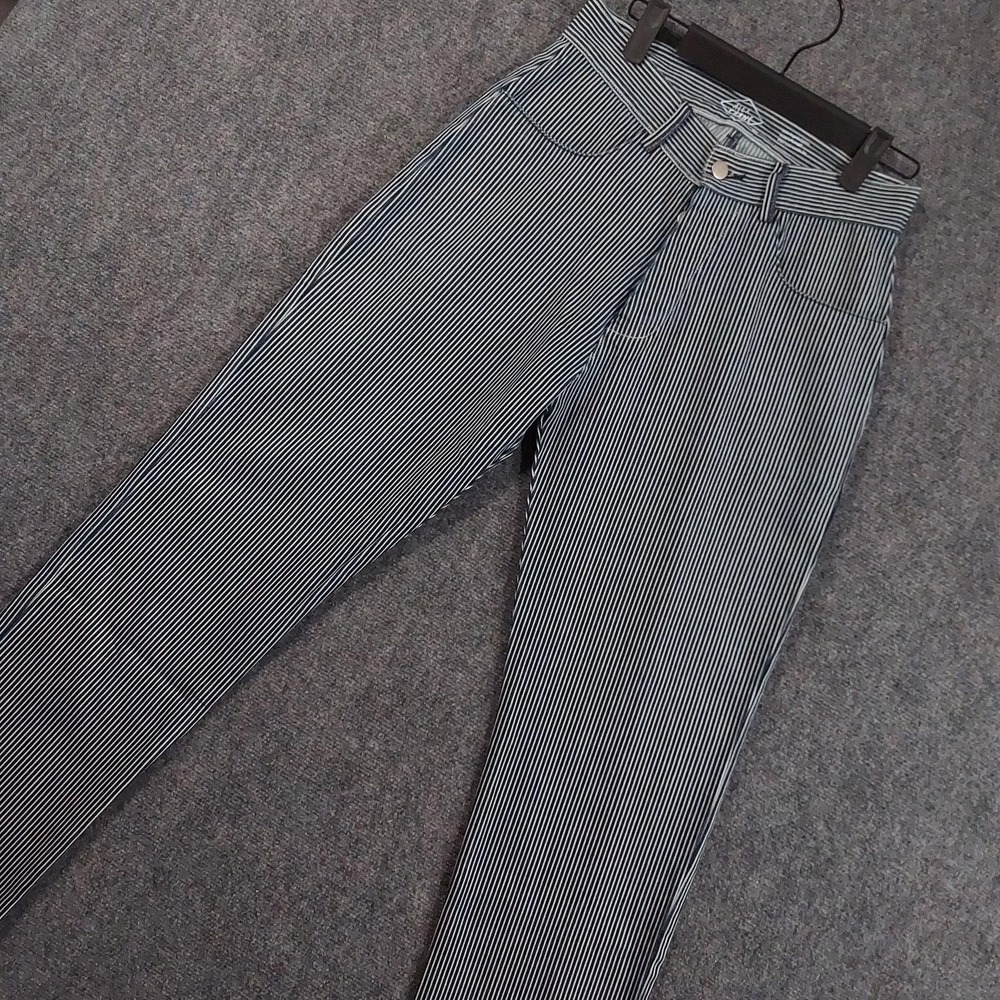 Alex Crane Pants Mens 30x32 (Fits 28x32) Hickory Stripe Denin Cotton Portugal